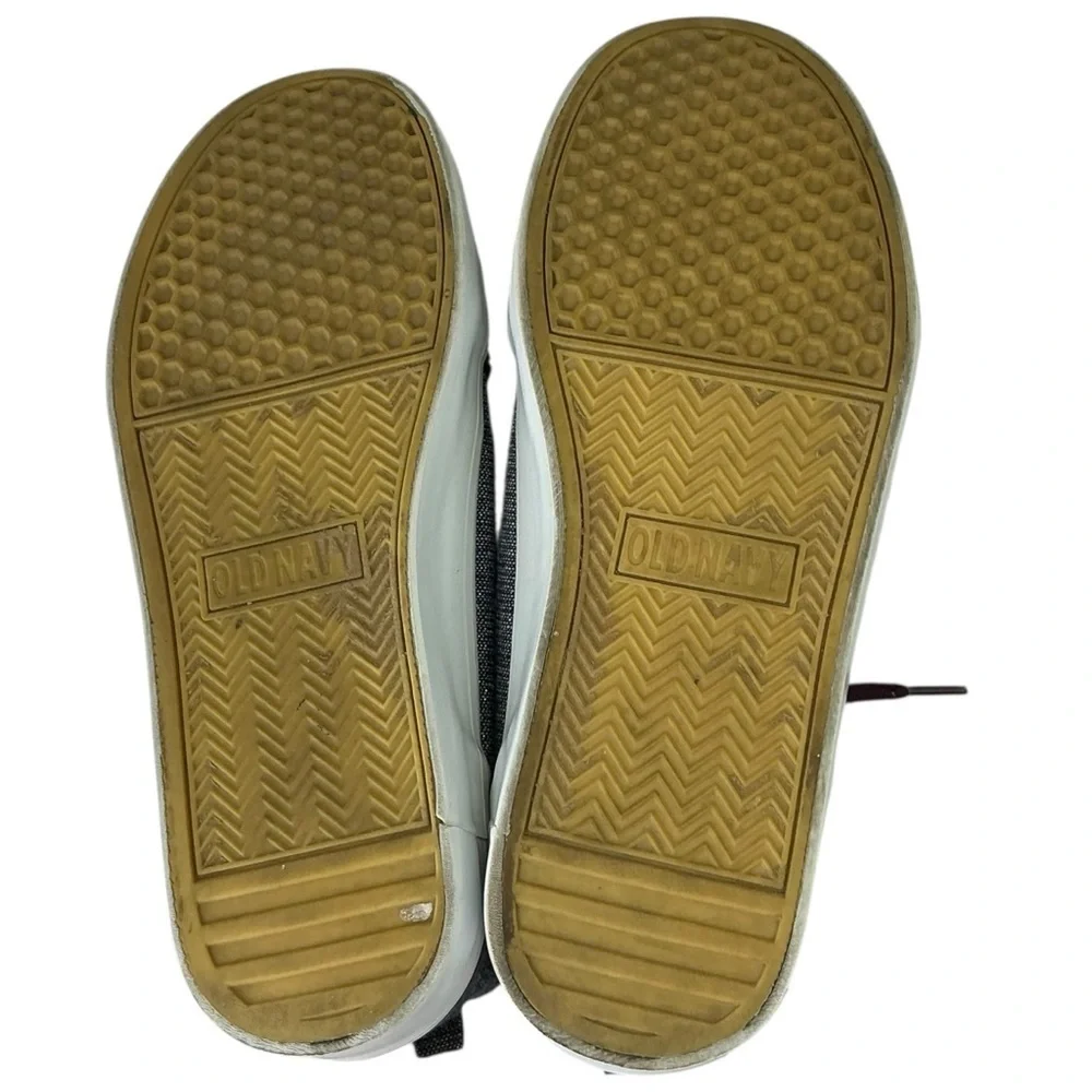 Old Navy‎ Girls Hightop Sneakers Chambray Blue Metallic Gold Sparkle and Purple